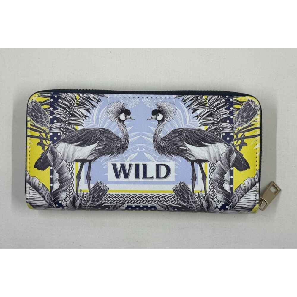 Unbranded Zip Around Wallet Purse 'Wild' Yellow Black
